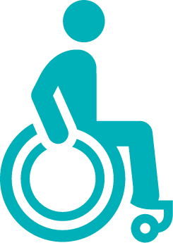 Middle aged patient in a wheelchair 